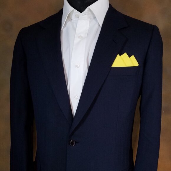 NEW Yellow 100% Cotton Pre-Folded Pocket Square Handkerchief Insert - Picture 1 of 5